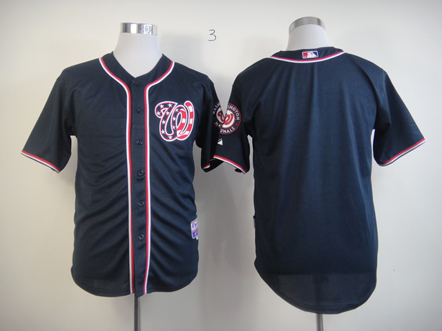 Men Washington Nationals Blank Blue MLB Jerseys->washington nationals->MLB Jersey